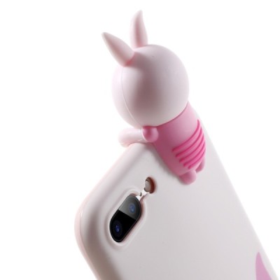 Apple iPhone 7 Plus (iPhone 8 Plus) „Squezy“ Rabbit твердый силиконовый чехол TPU розового цвета | Vacins.lv