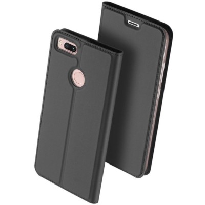 Xiaomi Mi A1 (Mi 5X) „Dux Ducis“ Skin sērijas melns ādas atvērams maciņš / Vacins.lv