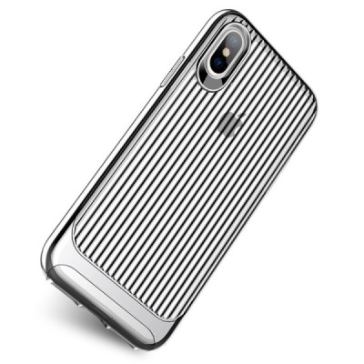 „Usams“ Senior усиленная защита прозрачный Apple iPhone X (iPhone Xs) серебристый твердый силикон (TPU) и пластиковый чехол | Va