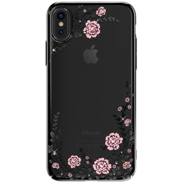 „Kavaro“ Flowers Swarovski чехол – чёрный (iPhone X / Xs)