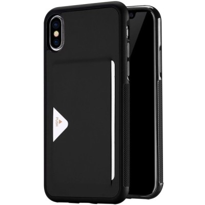 Apple iPhone X (iPhone Xs) „Dux Ducis“ Pocard melns silikons apvalks / vacins.lv