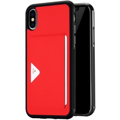 Apple iPhone X (iPhone Xs) „Dux Ducis“ Pocard sarkans silikons apvalks / vacins.lv