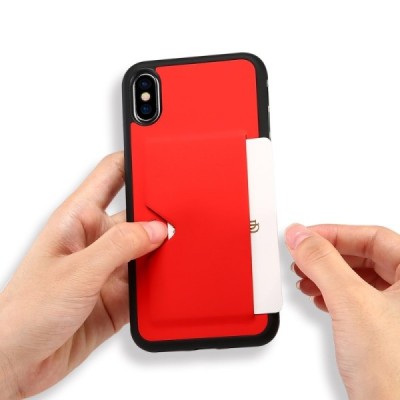 Apple iPhone X (iPhone Xs) „Dux Ducis“ Pocard sarkans silikons apvalks / vacins.lv