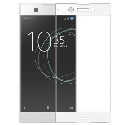 Sony Xperia XZ1 Compact „Calans“ 9H Tempered Glass усиленная защита белое защитное стекло с полным покрытием толщиной 0,2 мм | V
