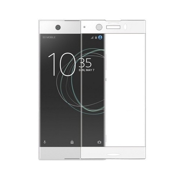 „Calans“ Tempered Glass полностью закрывающее защитное стекло толщиной 0,2 мм – белое (Xperia XZ1 Compact)