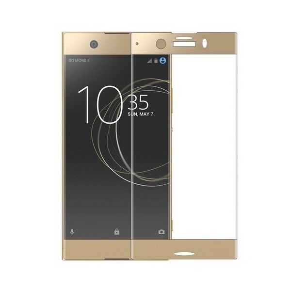 „Calans“ Tempered Glass pilnīgi aizsedzams ekrāna aizsargstikls 0.2 mm - zelta (Xperia XZ1 Compact)