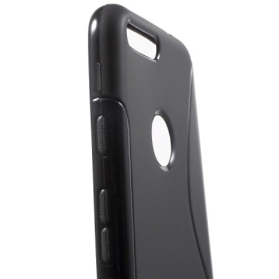 Google Pixel XL cieta silikona (TPU) melns apvalks / vacins.lv