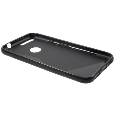 Google Pixel XL cieta silikona (TPU) melns apvalks / vacins.lv