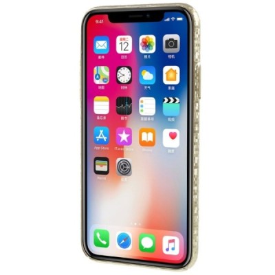 Apple iPhone X (iPhone Xs) Disco plastmasas zelta apvalks / vacins.lv
