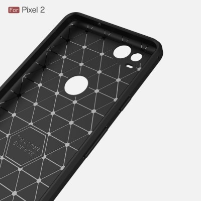 Google Pixel 2 „Carbon“ твердый силиконовый чехол (TPU) - черный | Vacins.lv