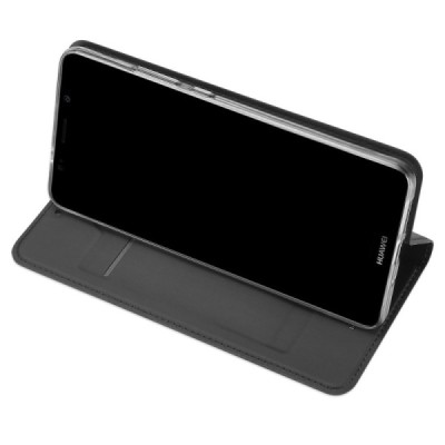 Huawei Mate 10 Pro „Dux Ducis“ Skin sērijas melns ādas atvērams maciņš / Vacins.lv