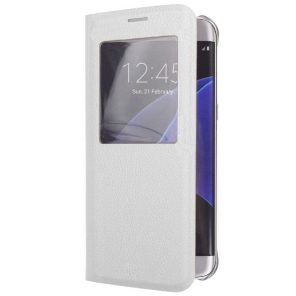Чехол-книжка c oкошком – белый (Galaxy S6 Edge+)