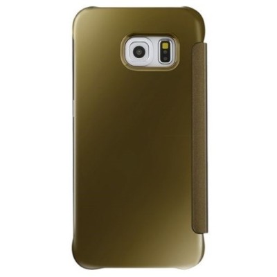 Samsung Galaxy S6 (G920) открываемый золотой пластиковый чехол-книжка | Vacins.lv