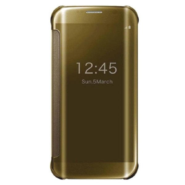 Пластиковый чехол-книжка – золотой (Galaxy S6 Edge)