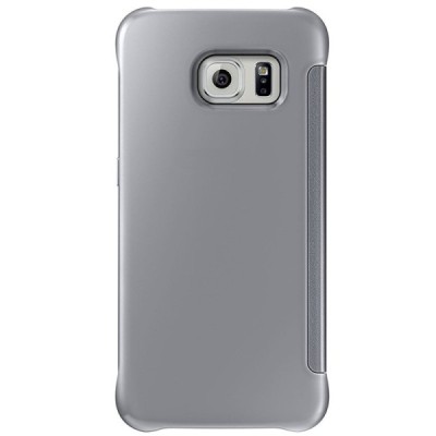 Samsung Galaxy S6 Edge+ (G928) plastmasas atvērams sudrabs ādas maciņš / Vacins.lv