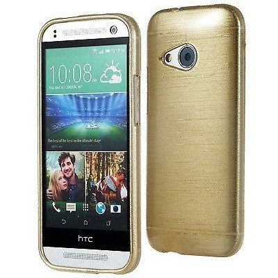 HTC One mini 2 (M8 mini) твердый силиконовый (TPU) чехол золотой | Vacins.lv