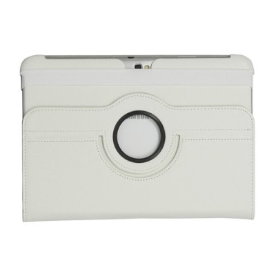 Atvēramais balts ādas futrālis Samsung Galaxy Note 10.1 N8000 (N8010), grozās 360° grādu apjomā / Vacins.lv