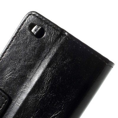 Xiaomi Redmi 5A открываемый чёрный кожаный чехол - книжка | Vacins.lv