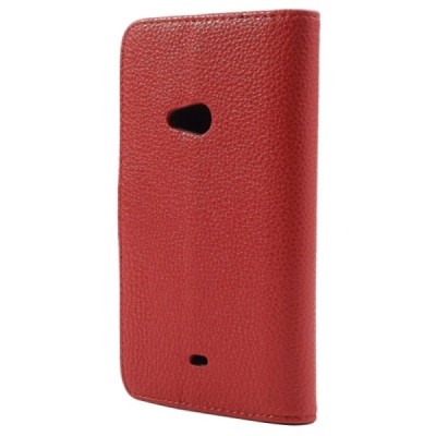 Nokia Lumia 625 открываемый красный кожаный чехол - книжка | Vacins.lv