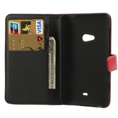 Nokia Lumia 625 открываемый красный кожаный чехол - книжка | Vacins.lv