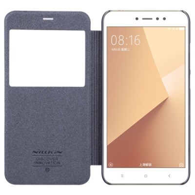 Nillkin Sparkle Xiaomi Redmi Note 5A (Y1) серый кожаный чехол-книжка | Vacins.lv