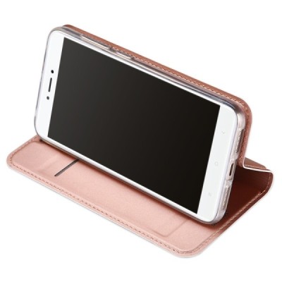 Xiaomi Redmi Note 5A (Y1) „Dux Ducis“ Skin sērijas rozs ādas atvērams maciņš / Vacins.lv