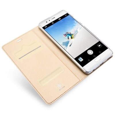 „Dux Ducis“ Skin серии Huawei P10 (Huawei Ascend P10) золотой кожаный чехол-книжка | Vacins.lv
