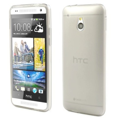 HTC One mini balts cieta silikona futrālis / Vacins.lv
