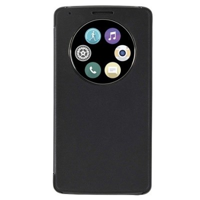 LG G3 D855 (D850, D851) ādas atvēramais melns maciņš ar lodziņu / Vacins.lv