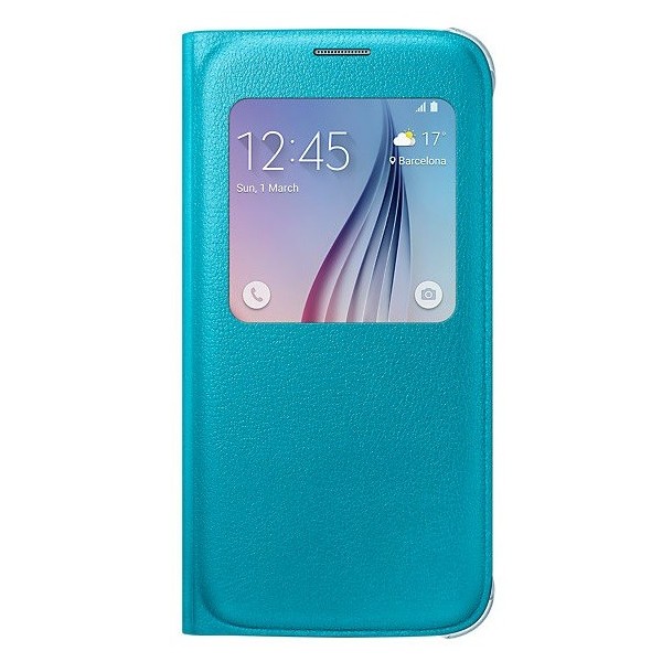 „Samsung“ S View Cover atvērams maciņš - gaiši zils (Galaxy S6)