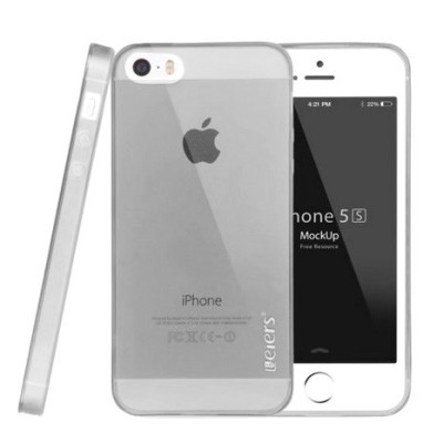 Apple iPhone SE (5, 5s) Leiers прозрачный серый твердый силиконовый чехол из TPU, самый тонкий в мире | Vacins.lv