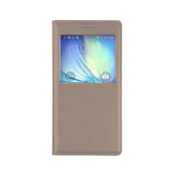 Чехол-книжка c oкошком – золотой (Galaxy E7)