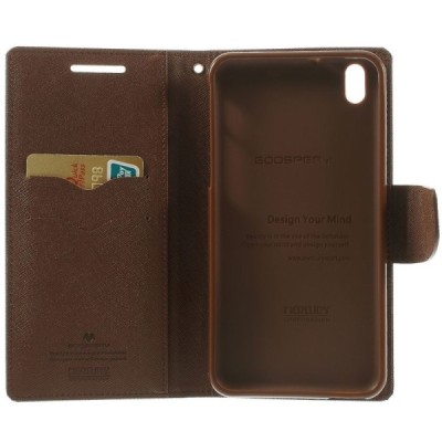 HTC Desire 816 „Mercury“ Fancy чёрный кожаный чехол-книжка | Vacins.lv