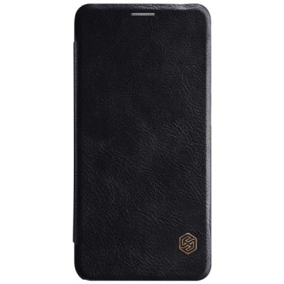 Greznais „Nillkin“ Qin sērijas ādas atvērams melns Huawei Mate 10 Lite maciņš / Vacins.lv