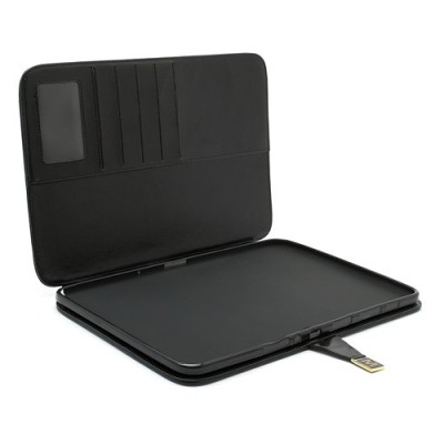 Samsung Galaxy Note 10.1 N8000 (N8010) atvēramais melns ādas futrālis - maciņš / Vacins.lv