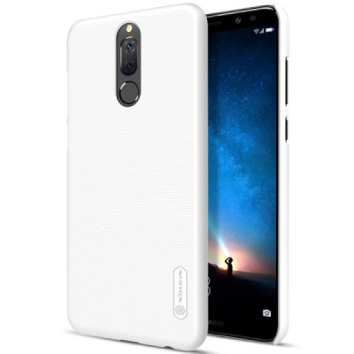 Huawei Mate 10 Lite Nillkin Frosted Shield белый пластиковый чехол + защитная пленка для экрана | Vacins.lv