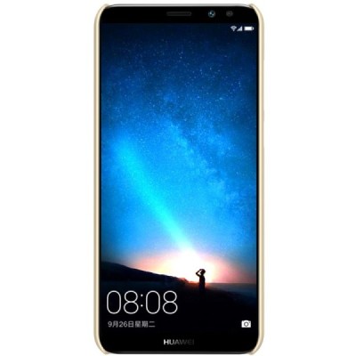 Huawei Mate 10 Lite Nillkin Frosted Shield золотой пластиковый чехол + защитная пленка для экрана | Vacins.lv