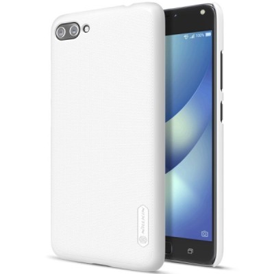 Asus Zenfone 4 Max (ZC554KL) Nillkin Frosted Shield белый пластиковый чехол + защитная пленка для экрана | Vacins.lv