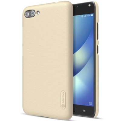 Asus Zenfone 4 Max (ZC554KL) Nillkin Frosted Shield золотой пластиковый чехол + защитная пленка для экрана | Vacins.lv