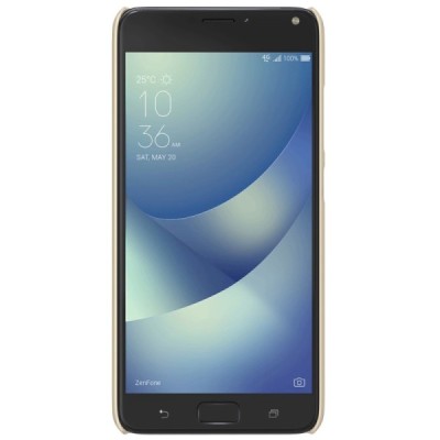Asus Zenfone 4 Max (ZC554KL) Nillkin Frosted Shield золотой пластиковый чехол + защитная пленка для экрана | Vacins.lv