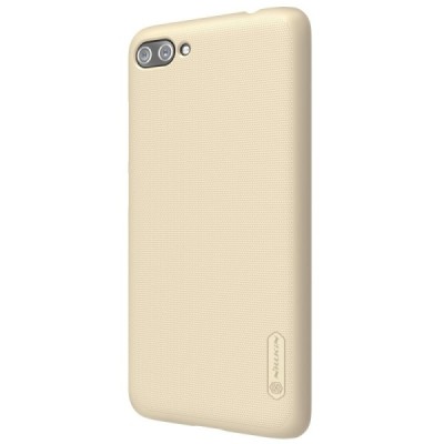 Asus Zenfone 4 Max (ZC554KL) Nillkin Frosted Shield золотой пластиковый чехол + защитная пленка для экрана | Vacins.lv