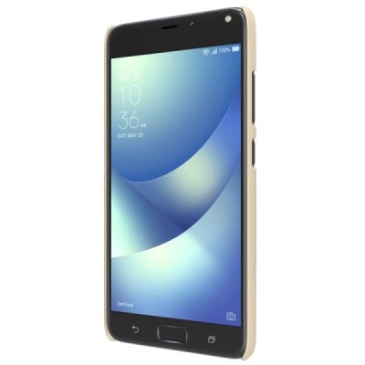 Asus Zenfone 4 Max (ZC554KL) Nillkin Frosted Shield золотой пластиковый чехол + защитная пленка для экрана | Vacins.lv
