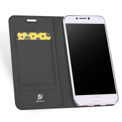 „Dux Ducis“ Skin серии Asus Zenfone 4 Max (ZC554KL) чёрный кожаный чехол-книжка | Vacins.lv