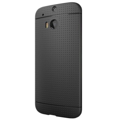 HTC One M8 un HTC One M8s „Dots“ cieta silikona melns (TPU) apvalks / vacins.lv
