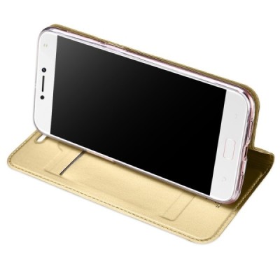 „Dux Ducis“ Skin серии Asus Zenfone 4 Max (ZC554KL) золотой кожаный чехол-книжка | Vacins.lv