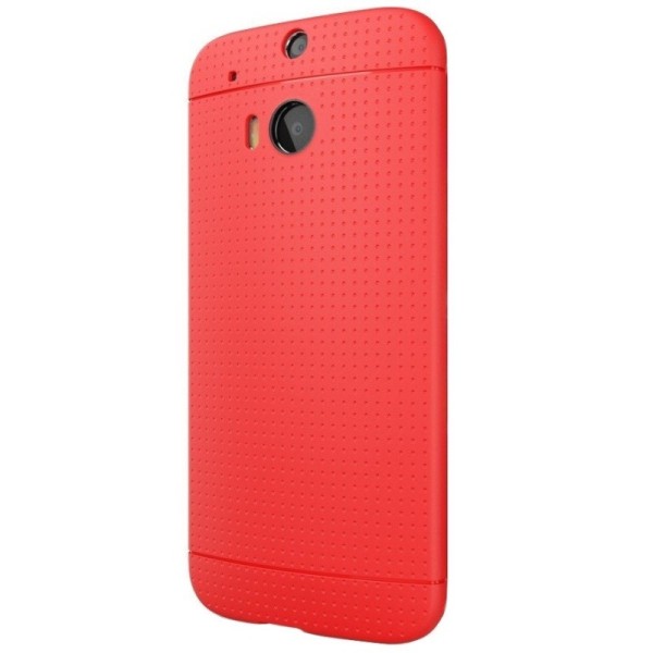 „Dots“ твердый силиконовый чехол (TPU) – красный (One M8 / One M8s)