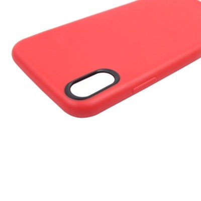 Apple iPhone X (iPhone Xs) твердый силиконовый (TPU) чехол красный | Vacins.lv