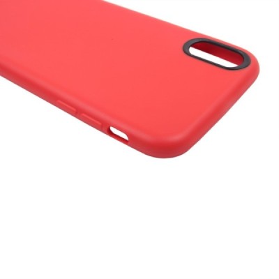 Apple iPhone X (iPhone Xs) твердый силиконовый (TPU) чехол красный | Vacins.lv