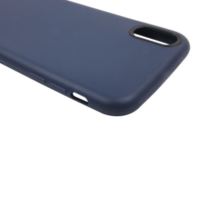 Apple iPhone X (iPhone Xs) cieta silikona (TPU) tumši zils apvalks / vacins.lv