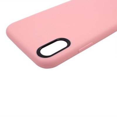 Apple iPhone X (iPhone Xs) твердый силиконовый (TPU) чехол светло-розовый | Vacins.lv